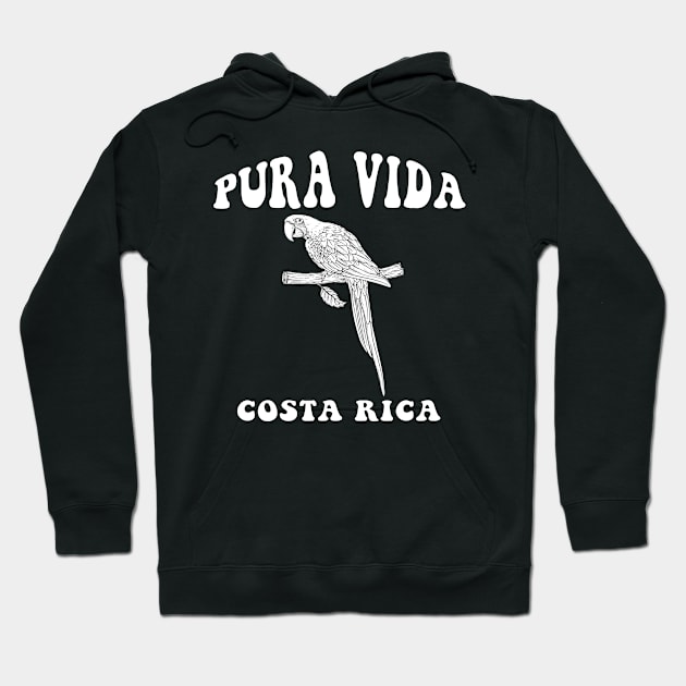 Pura Vida Costa Rica - Parrot Cute Funny Hoodie by blacckstoned